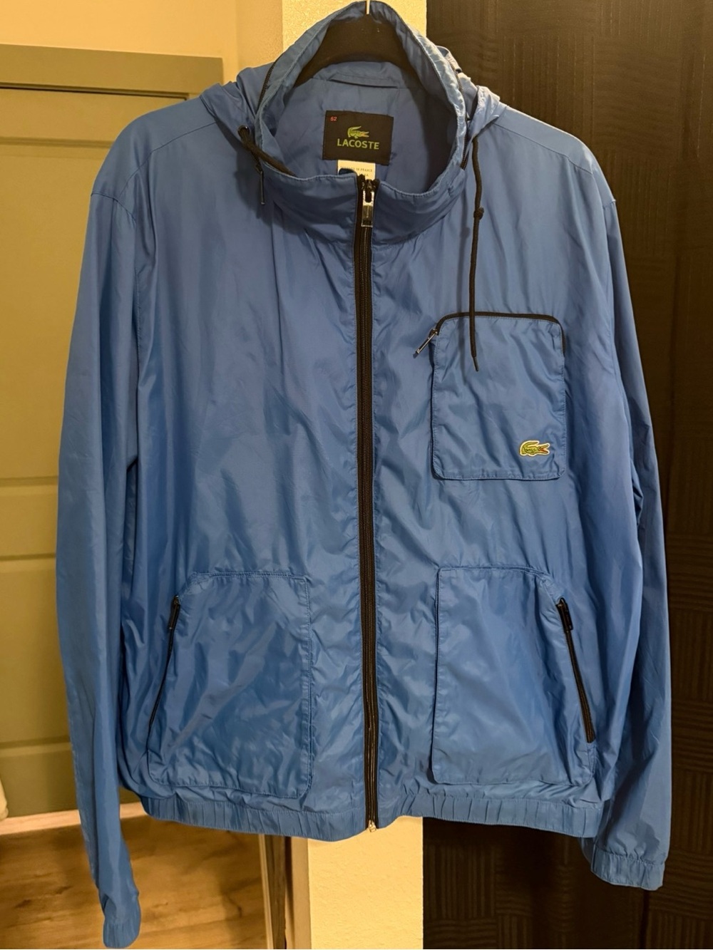 Lacoste Light Blue Hooded Windbreaker Jacket